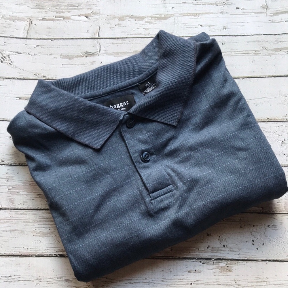 Haggar Button Up Polo Shirt EUC